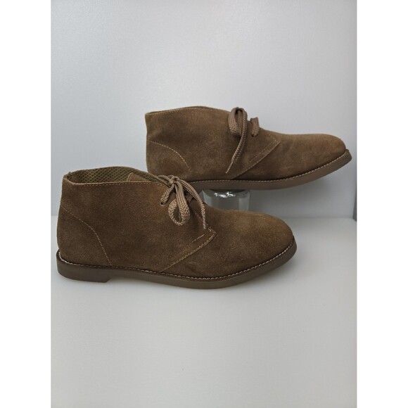 J. Crew Crewcuts K7 Macalister Suede Lace-Up Boys Boots Big Kids Sz 7 Brown Tan - Picture 1 of 12